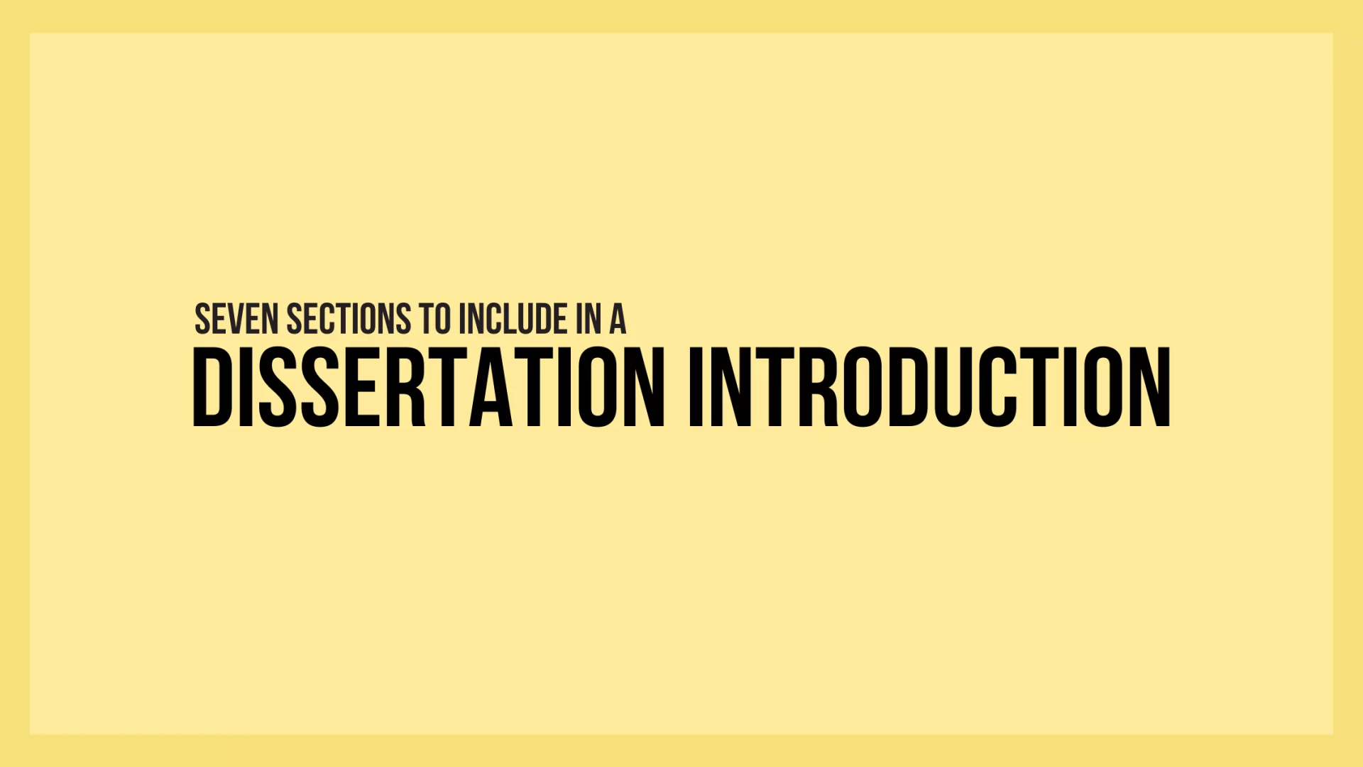 How To Write A Dissertation Introduction Chapter